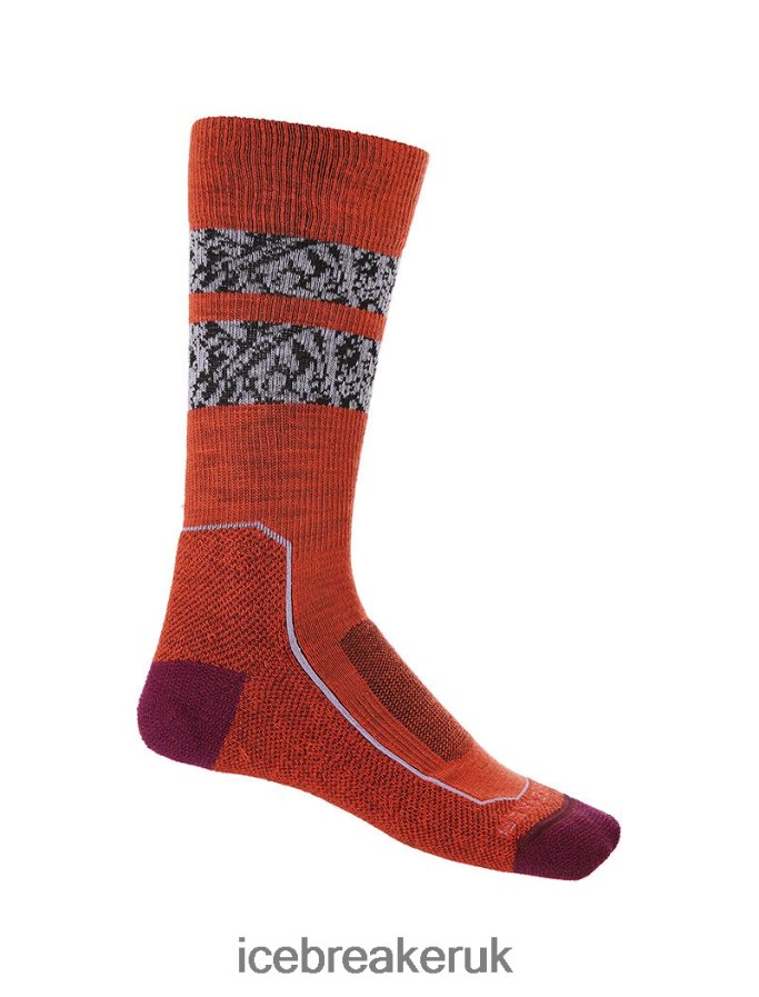 Icebreaker Women Merino Hike+ Light Crew Socks Natural Summit Z04NXR787 Accessories Vibrant Earth Heather/Go Berry - Image 1