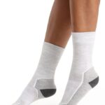 Icebreaker Women Merino Hike+ Light Crew Socks Z04NXR781 Accessories Blizzard Heather
