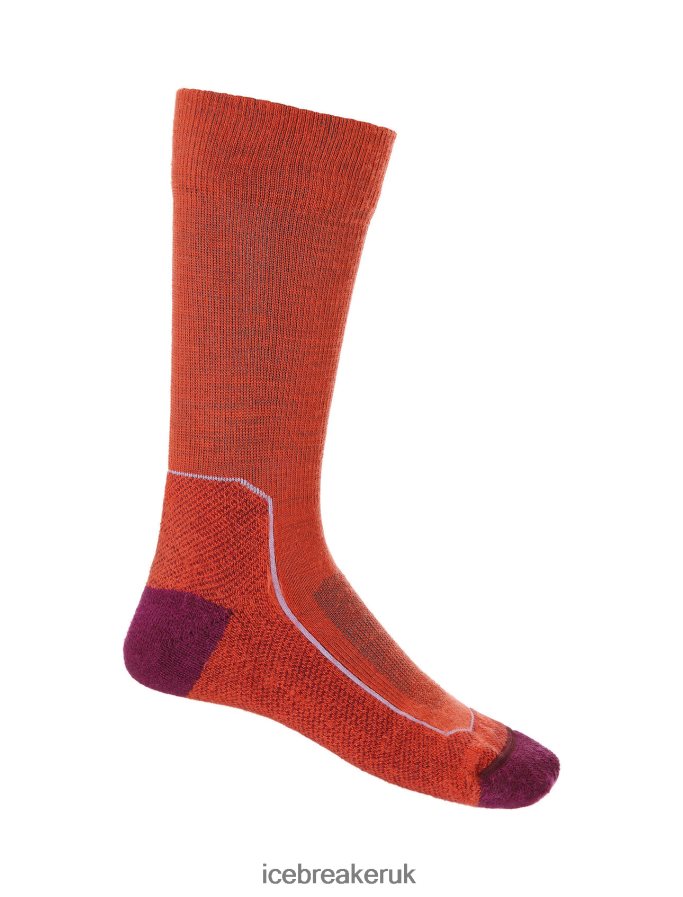 Icebreaker Women Merino Hike+ Light Crew Socks Z04NXR784 Accessories Vibrant Earth Heather/Go Berry - Image 2