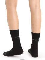 Icebreaker Women Merino Hike Liner Crew Socks Z04NXR793 Accessories Black - Image 2