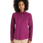 Icebreaker Women Merino Hike Long Sleeve Top Z04NXR692 Clothing Go Berry
