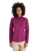 Icebreaker Women Merino Hike Long Sleeve Top Z04NXR692 Clothing Go Berry