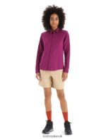 Icebreaker Women Merino Hike Long Sleeve Top Z04NXR692 Clothing Go Berry - Image 3