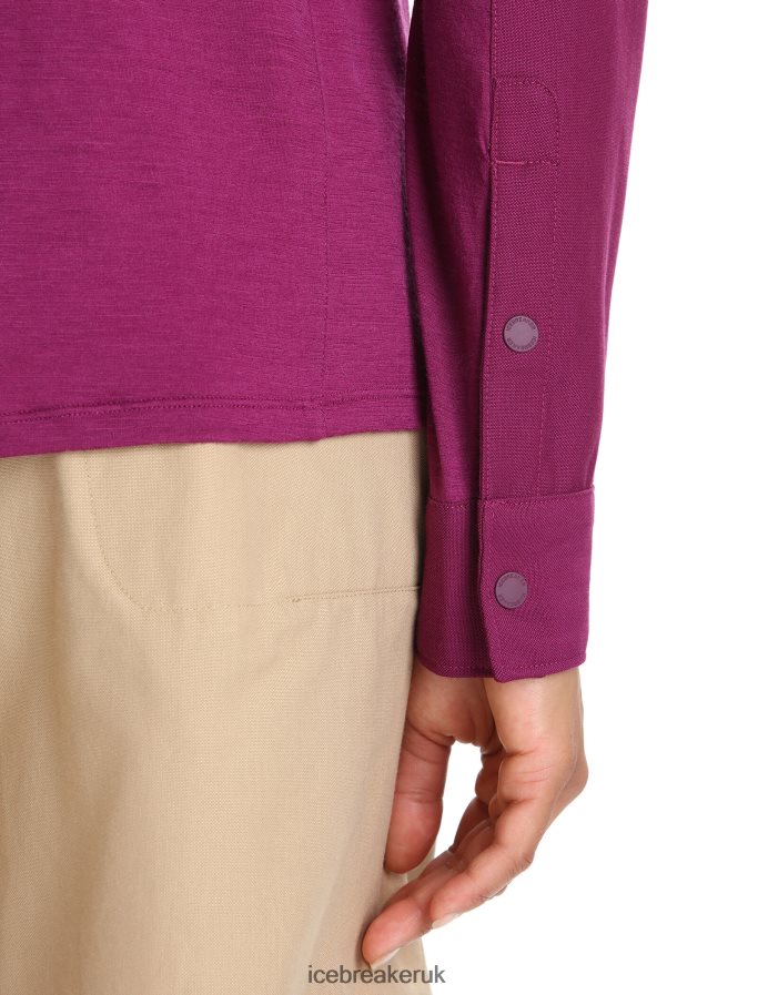 Icebreaker Women Merino Hike Long Sleeve Top Z04NXR692 Clothing Go Berry - Image 6