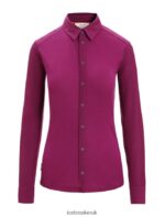 Icebreaker Women Merino Hike Long Sleeve Top Z04NXR692 Clothing Go Berry - Image 7