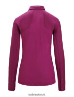 Icebreaker Women Merino Hike Long Sleeve Top Z04NXR692 Clothing Go Berry - Image 8