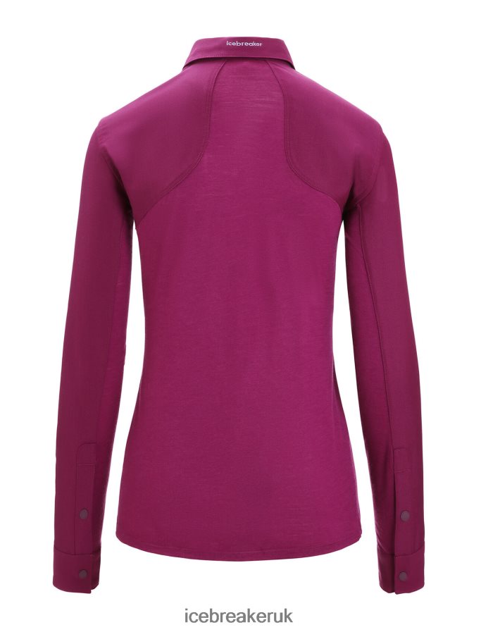 Icebreaker Women Merino Hike Long Sleeve Top Z04NXR692 Clothing Go Berry - Image 8