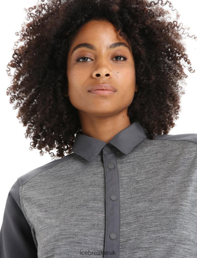 Icebreaker Women Merino Hike Long Sleeve Top Z04NXR693 Clothing Gritstone Heather/Monsoon - Image 3