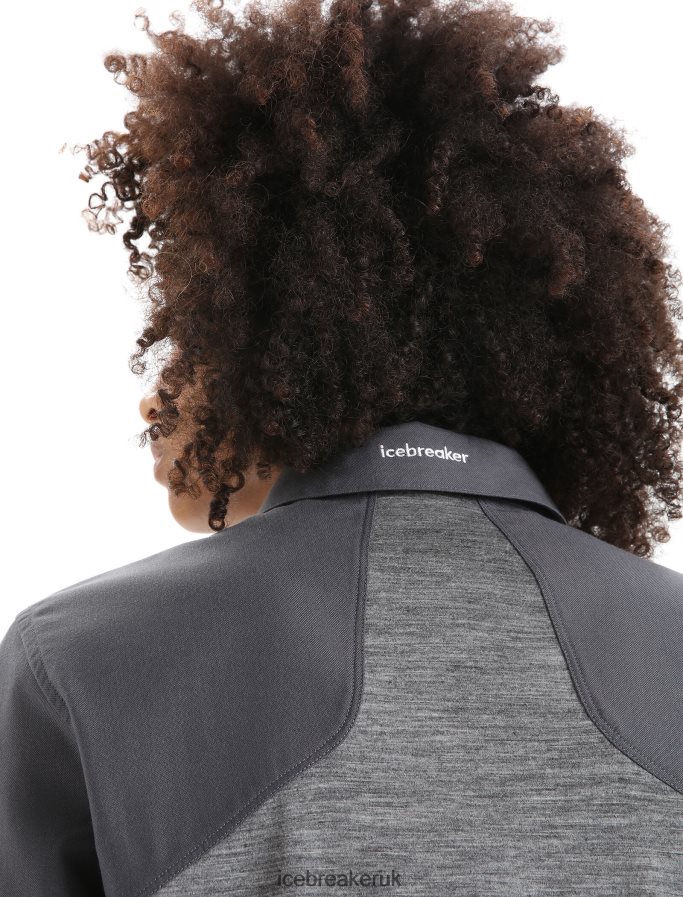 Icebreaker Women Merino Hike Long Sleeve Top Z04NXR693 Clothing Gritstone Heather/Monsoon - Image 5