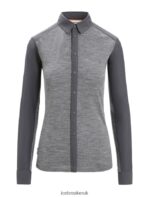 Icebreaker Women Merino Hike Long Sleeve Top Z04NXR693 Clothing Gritstone Heather/Monsoon - Image 8