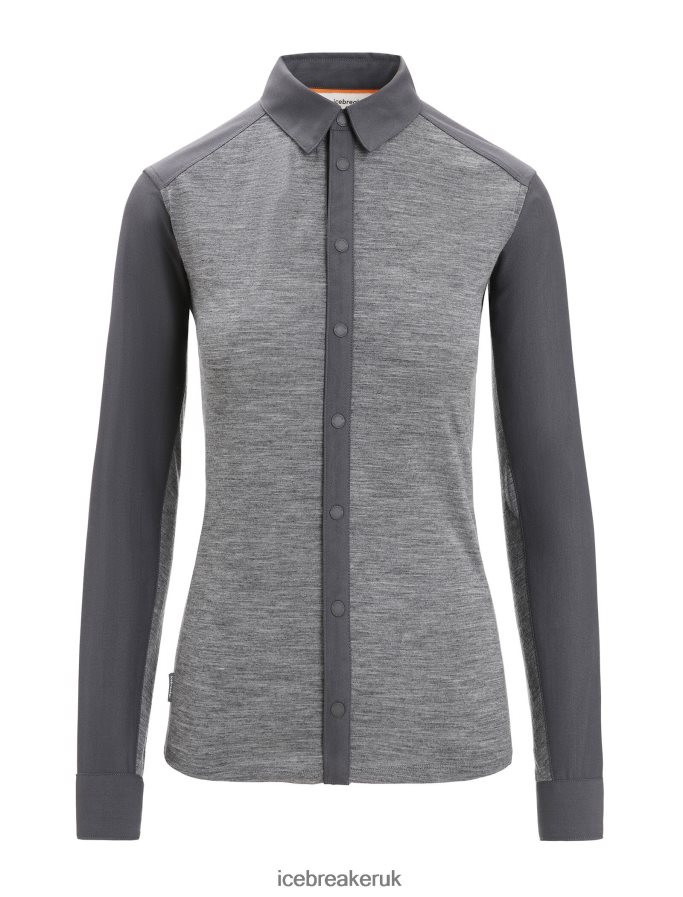 Icebreaker Women Merino Hike Long Sleeve Top Z04NXR693 Clothing Gritstone Heather/Monsoon - Image 8