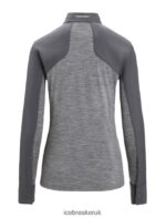 Icebreaker Women Merino Hike Long Sleeve Top Z04NXR693 Clothing Gritstone Heather/Monsoon - Image 9