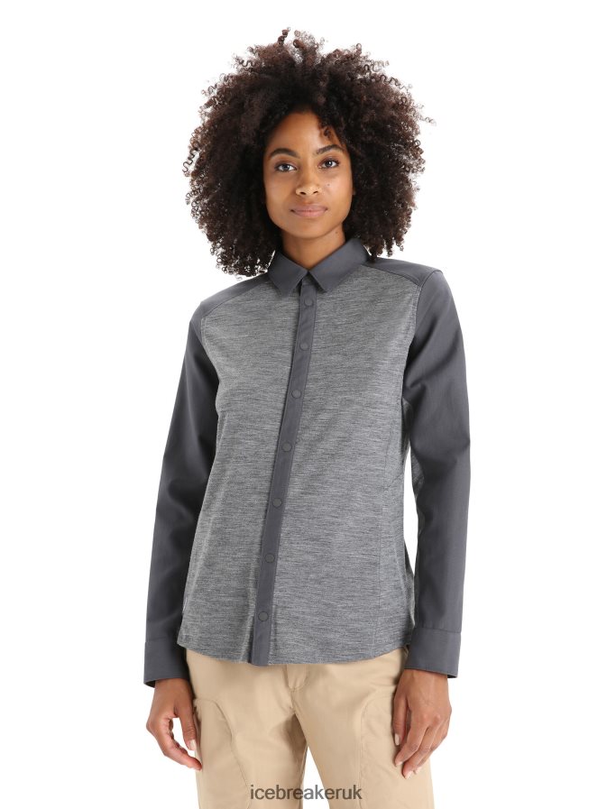 icebreaker_women_merino_hike_long_sleeve_top_z04nxr693_clothing_gritstone_heather_monsoon.jpg Icebreaker Women Merino Hike Long Sleeve Top Z04NXR693 Clothing Gritstone Heather/Monsoon - Image 1