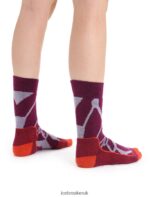 Icebreaker Women Merino Hike+ Medium Crew Socks Fractured Landscapes Z04NXR775 Accessories Purple Gaze/Go Berry - Image 2
