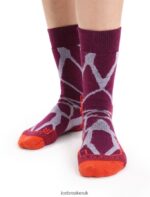 Icebreaker Women Merino Hike+ Medium Crew Socks Fractured Landscapes Z04NXR775 Accessories Purple Gaze/Go Berry - Image 3