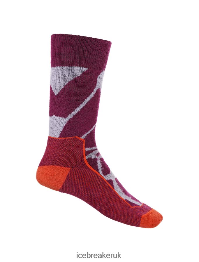 Icebreaker Women Merino Hike+ Medium Crew Socks Fractured Landscapes Z04NXR775 Accessories Purple Gaze/Go Berry - Image 4