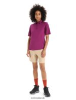 Icebreaker Women Merino Hike Short Sleeve Top Z04NXR649 Clothing Go Berry - Image 3