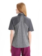 Icebreaker Women Merino Hike Short Sleeve Top Z04NXR650 Clothing Gritstone Heather/Monsoon - Image 2