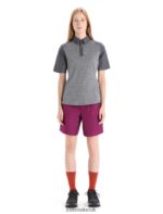 Icebreaker Women Merino Hike Short Sleeve Top Z04NXR650 Clothing Gritstone Heather/Monsoon - Image 4