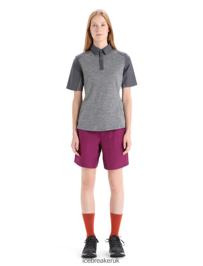 Icebreaker Women Merino Hike Short Sleeve Top Z04NXR650 Clothing Gritstone Heather/Monsoon - Image 4