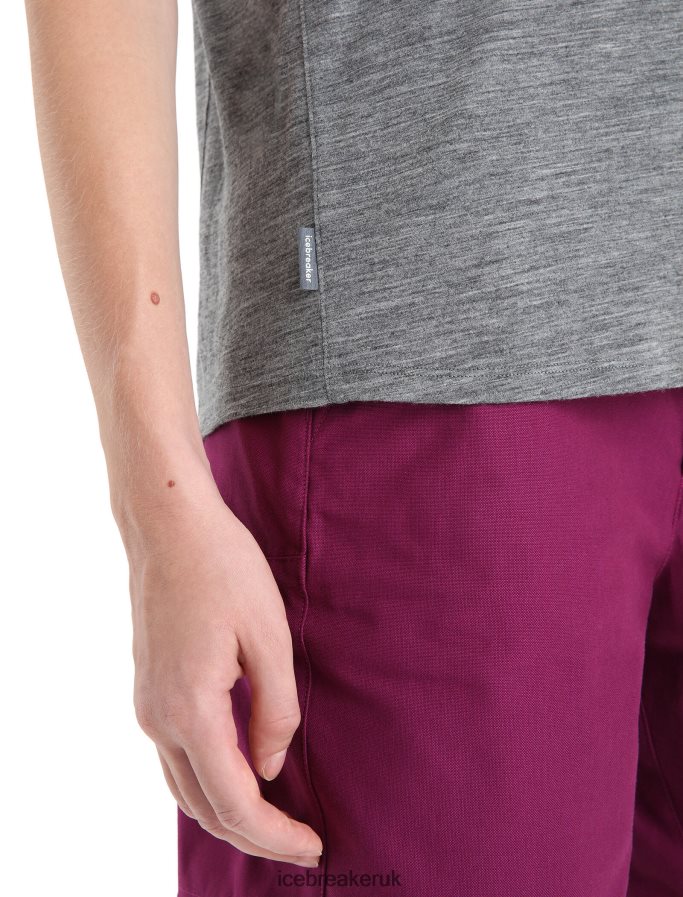 Icebreaker Women Merino Hike Short Sleeve Top Z04NXR650 Clothing Gritstone Heather/Monsoon - Image 8