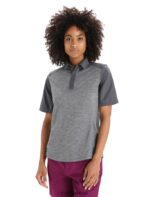 Icebreaker Women Merino Hike Short Sleeve Top Z04NXR650 Clothing Gritstone Heather/Monsoon - Image 9