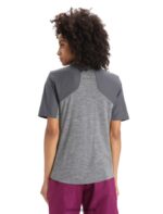 Icebreaker Women Merino Hike Short Sleeve Top Z04NXR650 Clothing Gritstone Heather/Monsoon - Image 10