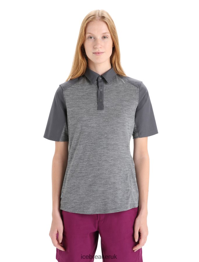 Icebreaker Women Merino Hike Short Sleeve Top Z04NXR650 Clothing Gritstone Heather/Monsoon - Image 1