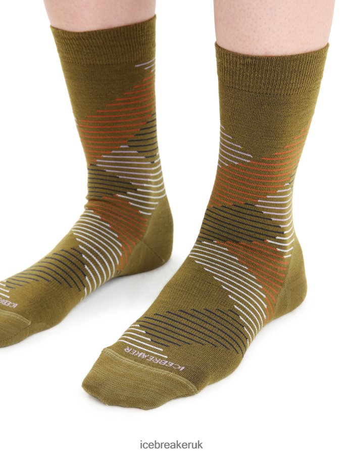 Icebreaker Women Merino Lifestyle Fine Gauge Crew Socks Dashes Z04NXR765 Accessories Algae/Purple Haze - Image 3
