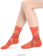 Icebreaker Women Merino Lifestyle Fine Gauge Crew Socks Dashes Z04NXR766 Accessories Vibrant Earth Heather/Go Berry