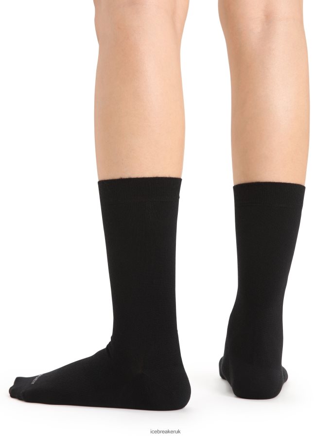 Icebreaker Women Merino Lifestyle Fine Gauge Crew Socks Z04NXR777 Accessories Black - Image 2