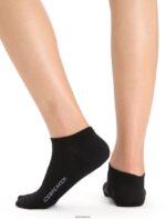 Icebreaker Women Merino Lifestyle Fine Gauge No Show Socks Z04NXR776 Accessories Black/Snow - Image 2