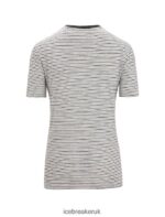 Icebreaker Women Merino Linen Short Sleeve T-Shirt Stripe Z04NXR644 Clothing Snow/Black - Image 6