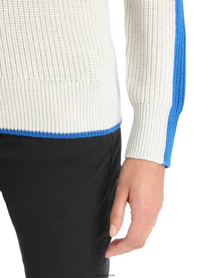 Icebreaker Women Merino Lodge Long Sleeve Half Zip Sweater Z04NXR838 Clothing Ecru Heather/Lazurite - Image 6