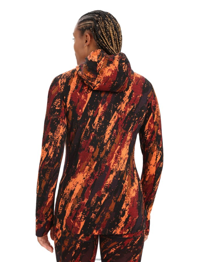 Icebreaker Women Merino Quantum III Long Sleeve Zip Hoodie Sedimentary Jacket Z04NXR861 Clothing Cherry/Flash - Image 2