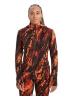 Icebreaker Women Merino Quantum III Long Sleeve Zip Hoodie Sedimentary Jacket Z04NXR861 Clothing Cherry/Flash