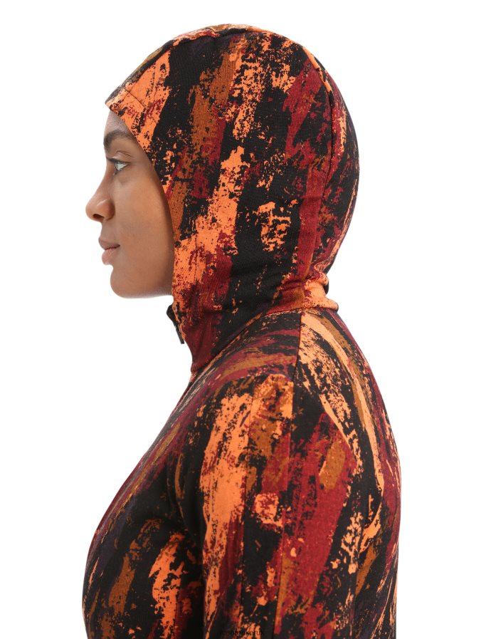 Icebreaker Women Merino Quantum III Long Sleeve Zip Hoodie Sedimentary Jacket Z04NXR861 Clothing Cherry/Flash - Image 6