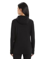 Icebreaker Women Merino Quantum III Long Sleeve Zip Hoodie Z04NXR697 Clothing Black - Image 2