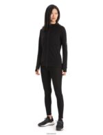 Icebreaker Women Merino Quantum III Long Sleeve Zip Hoodie Z04NXR697 Clothing Black - Image 3