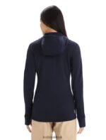 Icebreaker Women Merino Quantum III Long Sleeve Zip Hoodie Z04NXR698 Clothing Midnight Navy - Image 2