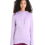Icebreaker Women Merino Quantum III Long Sleeve Zip Hoodie Z04NXR699 Clothing Purple Gaze/Go Berry