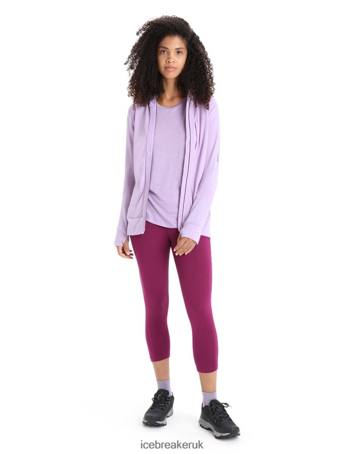 Icebreaker Women Merino Quantum III Long Sleeve Zip Hoodie Z04NXR699 Clothing Purple Gaze/Go Berry - Image 3