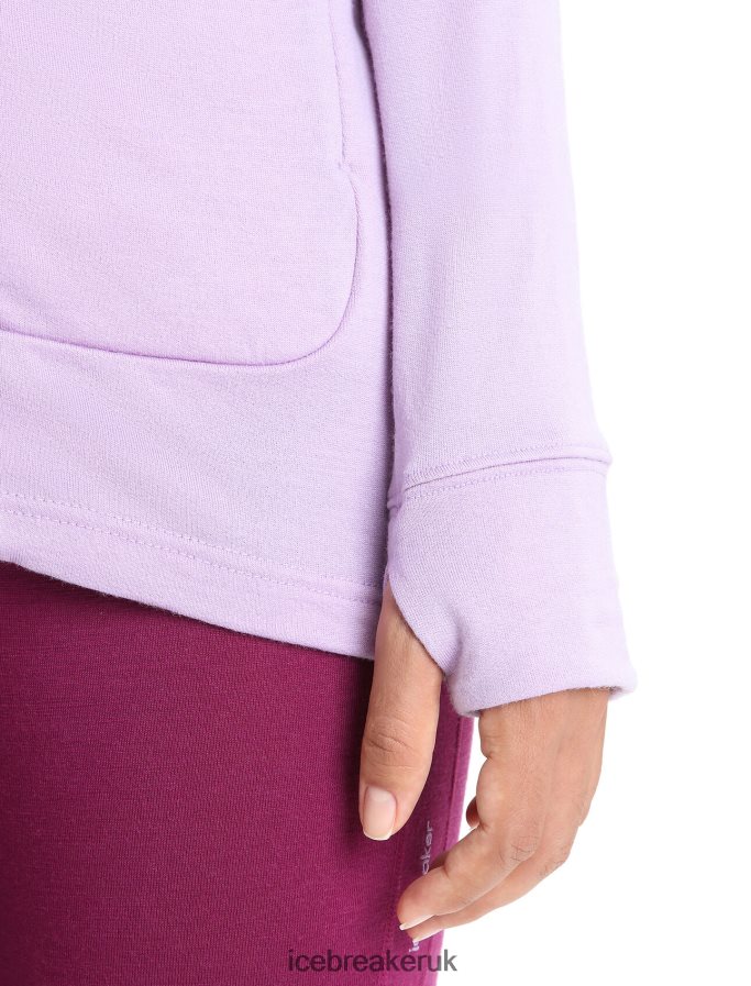 Icebreaker Women Merino Quantum III Long Sleeve Zip Hoodie Z04NXR699 Clothing Purple Gaze/Go Berry - Image 7