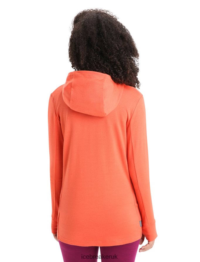 Icebreaker Women Merino Quantum III Long Sleeve Zip Hoodie Z04NXR700 Clothing Vibrant Earth/Purple Gaze - Image 2