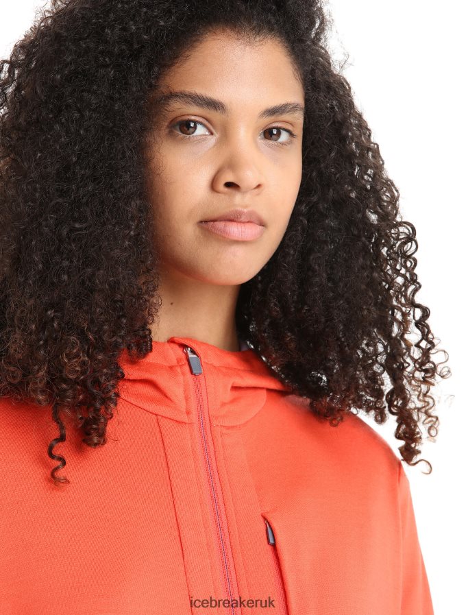 Icebreaker Women Merino Quantum III Long Sleeve Zip Hoodie Z04NXR700 Clothing Vibrant Earth/Purple Gaze - Image 4