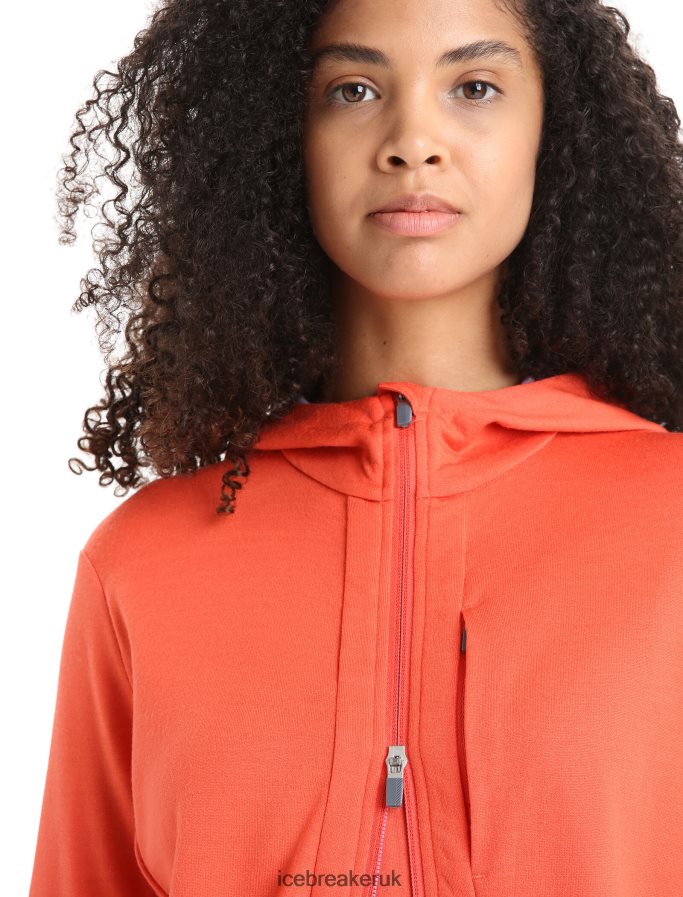 Icebreaker Women Merino Quantum III Long Sleeve Zip Hoodie Z04NXR700 Clothing Vibrant Earth/Purple Gaze - Image 5