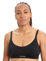 Icebreaker Women Merino Queens Clasp Bra Z04NXR553 Clothing Black