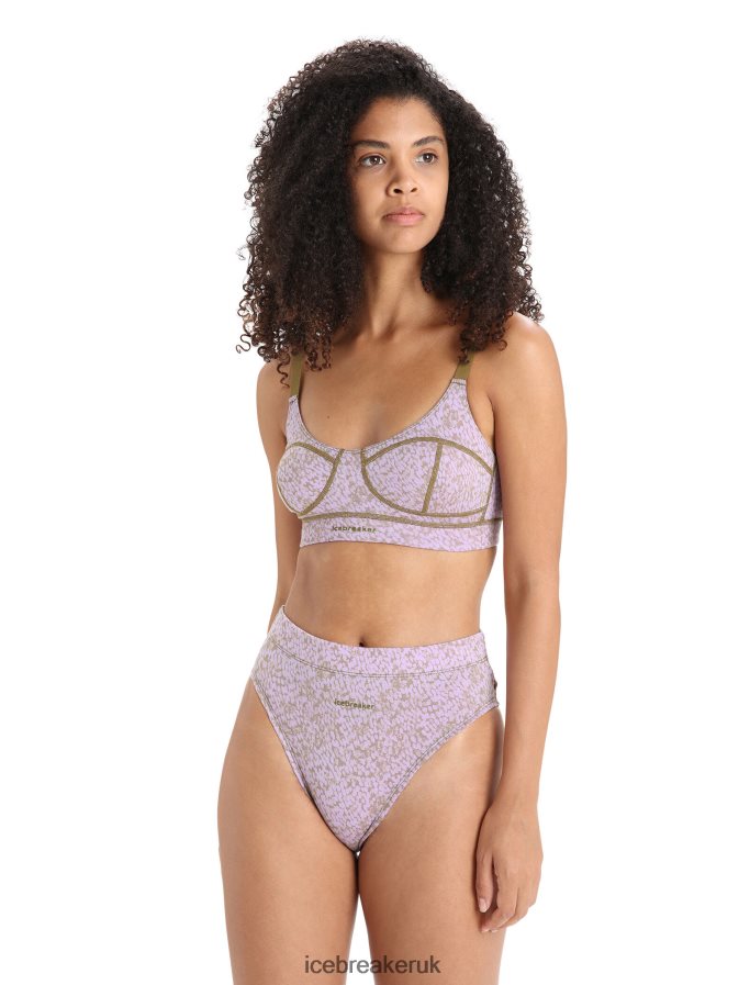 Icebreaker Women Merino Queens Clasp Bra Z04NXR554 Clothing Algae/Purple Haze - Image 1