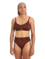 Icebreaker Women Merino Queens Clasp Bra Z04NXR918 Clothing Black/Cherry