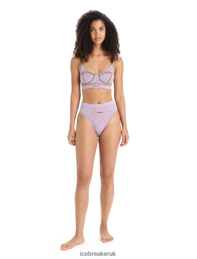 Icebreaker Women Merino Queens High Cut Brief Z04NXR556 Clothing Algae/Purple Haze - Image 3